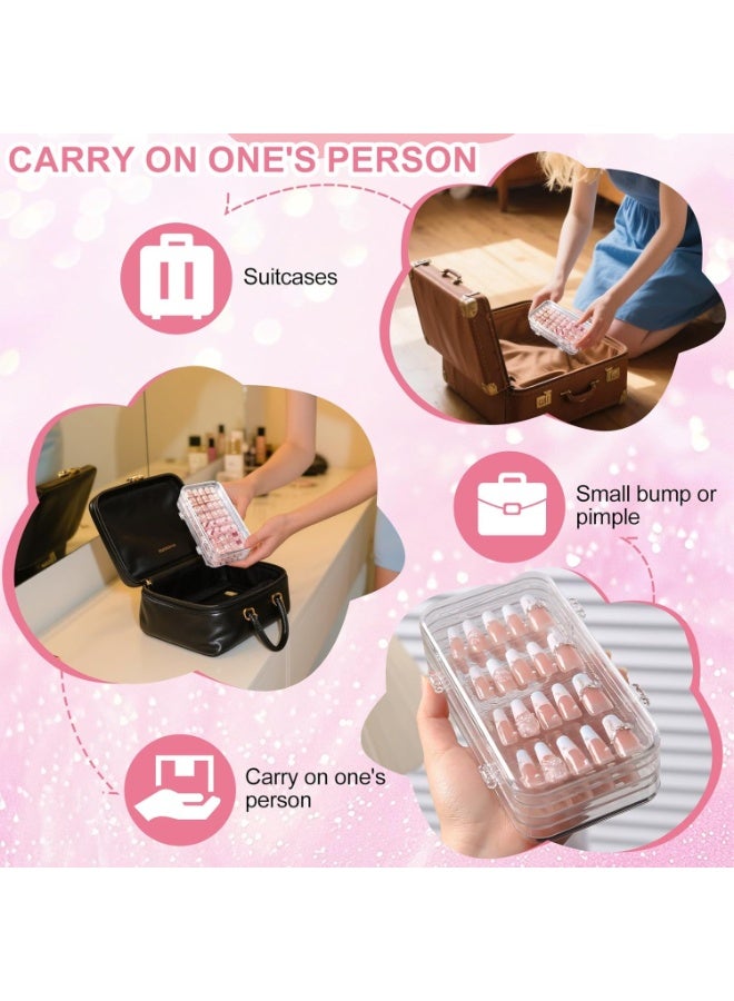 مجموعة صندوق تخزين الأظافر، طقم أظافر لاصقة، حامل عرض فن الأظافر، منظم أظافر قابل للطي بثلاثة مستويات، لتخزين الأظافر - Image 5